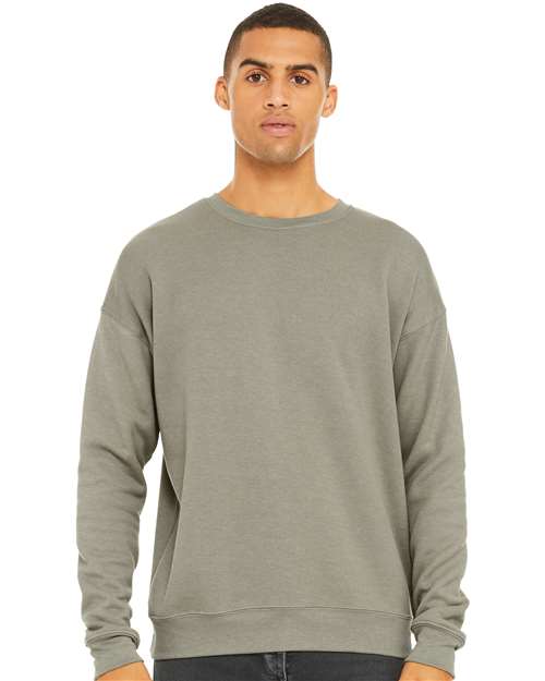 Sponge Fleece Drop Shoulder Crewneck Sweatshirt - Heather Stone -   -