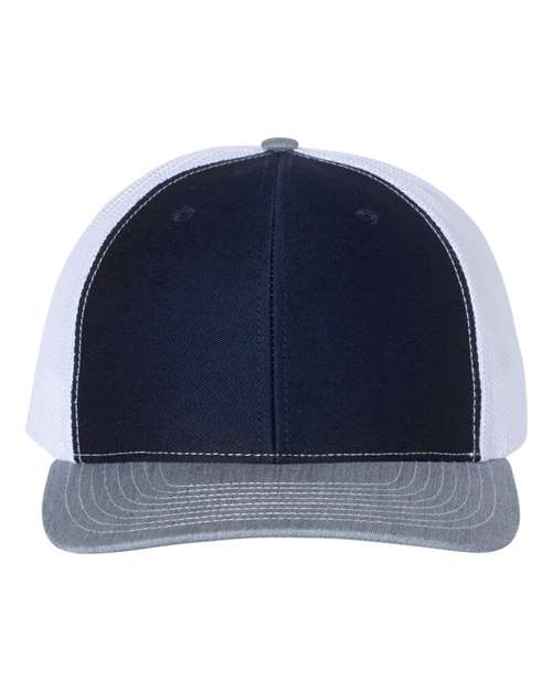 Snapback Trucker Cap - Navy/ White/ Heather Grey -   -