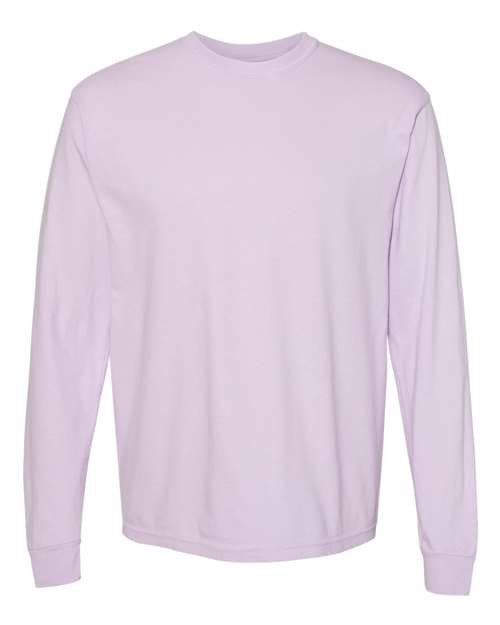 Garment-Dyed Heavyweight Long Sleeve T-Shirt - Orchid -   -