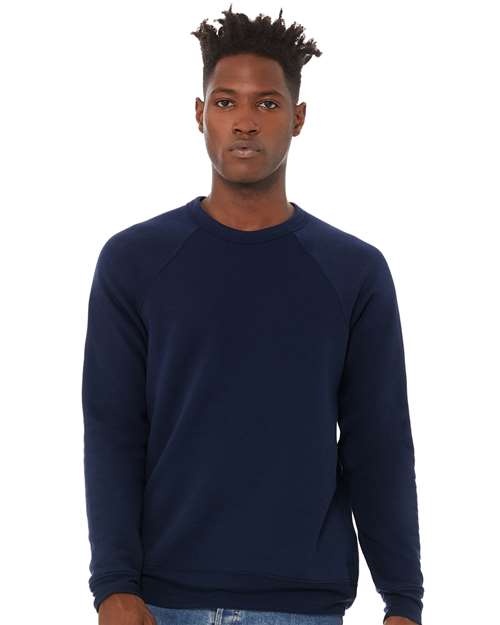 Sponge Fleece Raglan Crewneck Sweatshirt - Navy -   -