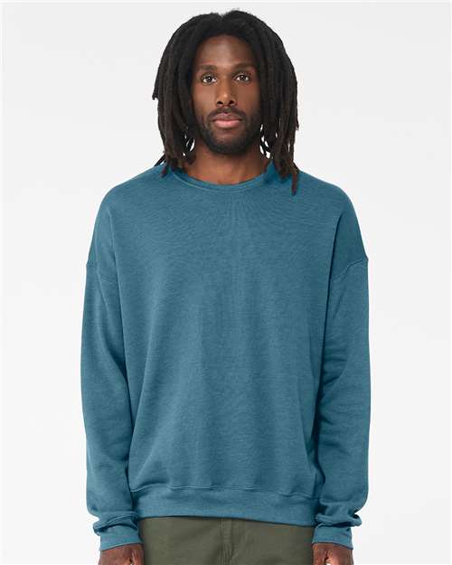 Sponge Fleece Drop Shoulder Crewneck Sweatshirt - Heather Deep Teal -   -