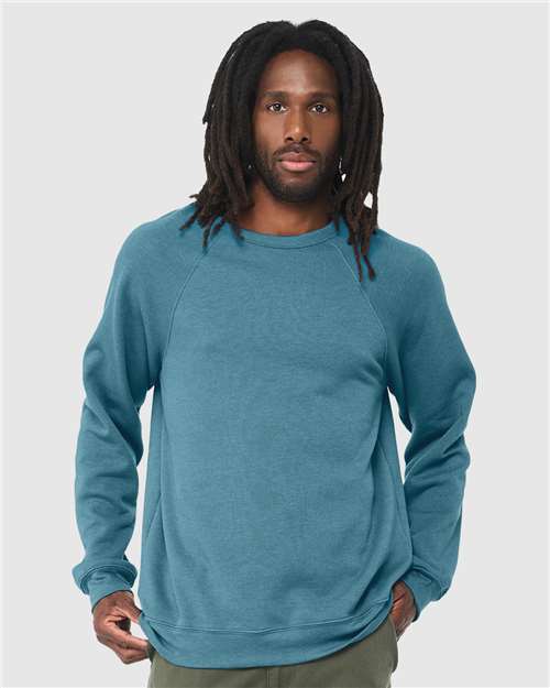 Sponge Fleece Raglan Crewneck Sweatshirt - Heather Deep Teal -   -