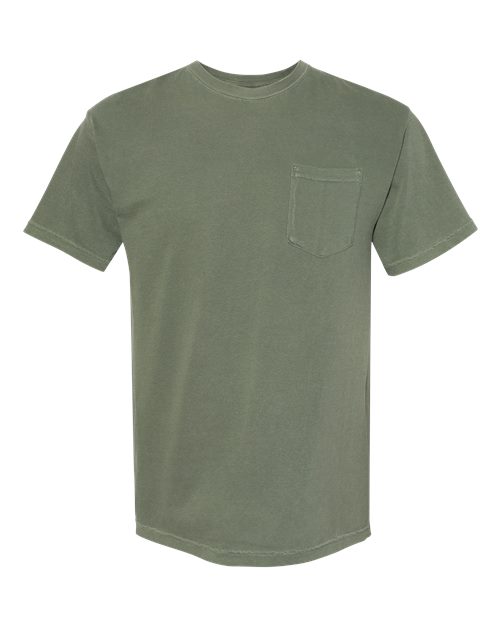Garment-Dyed Heavyweight Pocket T-Shirt - Moss -   -