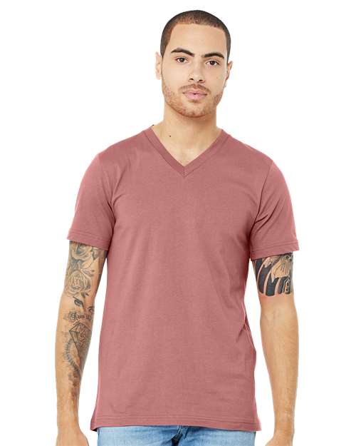 Jersey V-Neck Tee - Mauve -   -