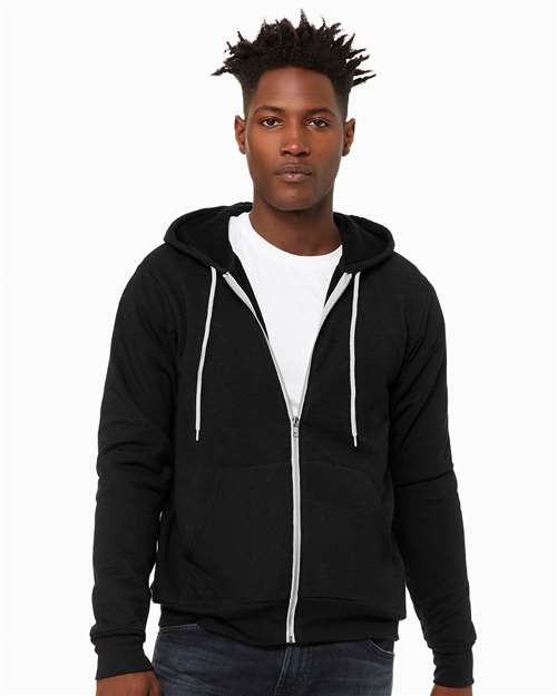 Sponge Fleece Full-Zip Hoodie - Black Heather -   -