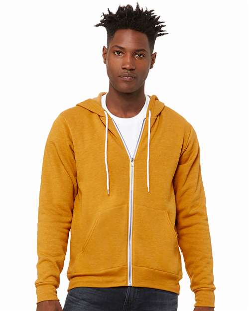 Sponge Fleece Full-Zip Hoodie - Heather Mustard -   -