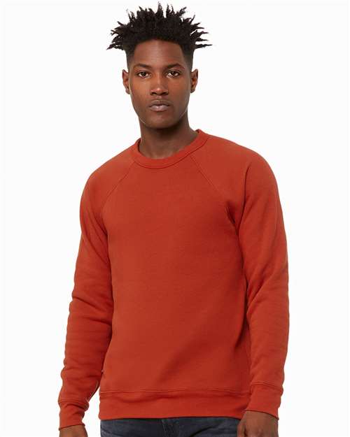 Sponge Fleece Raglan Crewneck Sweatshirt - Brick -   -