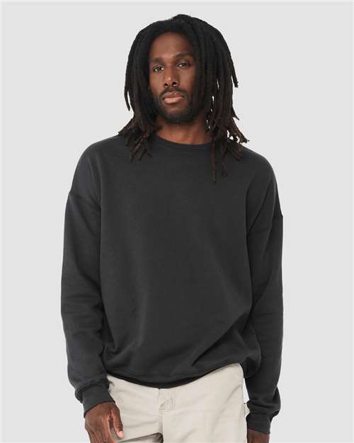 Sponge Fleece Drop Shoulder Crewneck Sweatshirt - Dark Grey -   -