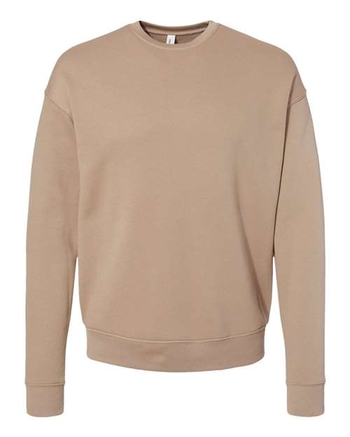 Sponge Fleece Drop Shoulder Crewneck Sweatshirt - Tan -   -