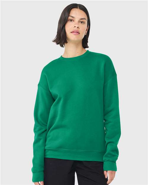 Sponge Fleece Drop Shoulder Crewneck Sweatshirt - Kelly -   -