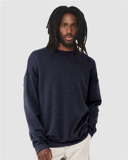 Sponge Fleece Drop Shoulder Crewneck Sweatshirt - Heather Navy -   -