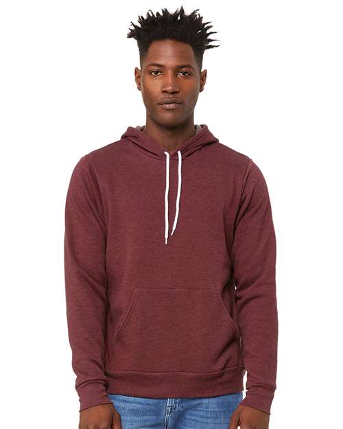Sponge Fleece Hoodie - Heather Maroon -   -