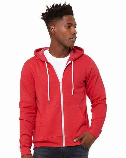 Sponge Fleece Full-Zip Hoodie - Heather Red -   -