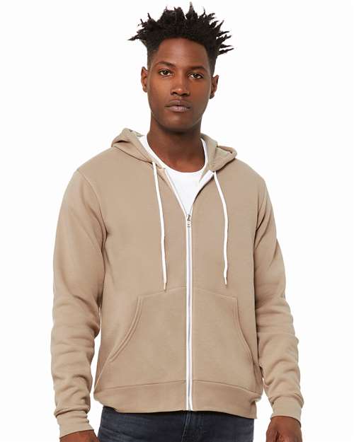 Sponge Fleece Full-Zip Hoodie - Tan -   -
