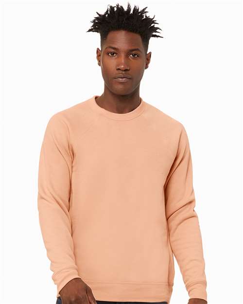Sponge Fleece Raglan Crewneck Sweatshirt - Peach -   -