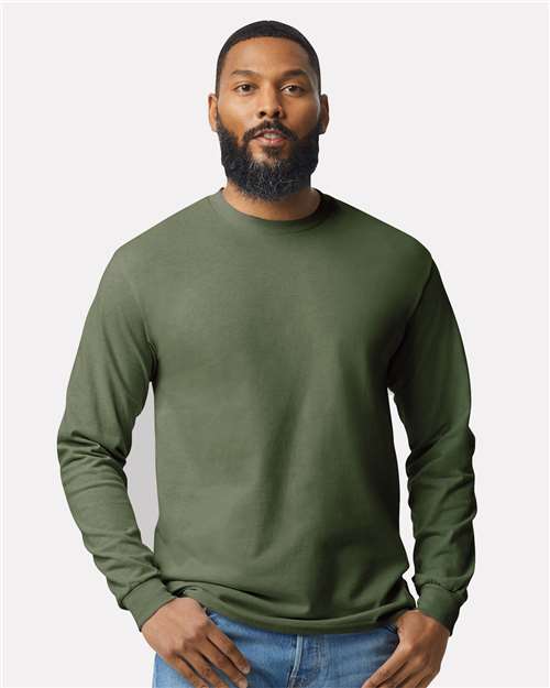 Heavy Cotton™ Long Sleeve T-Shirt - Military Green -   -