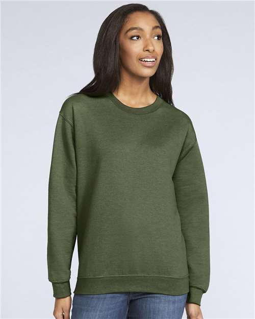 Softstyle® Midweight Crewneck Sweatshirt - Military Green -   -