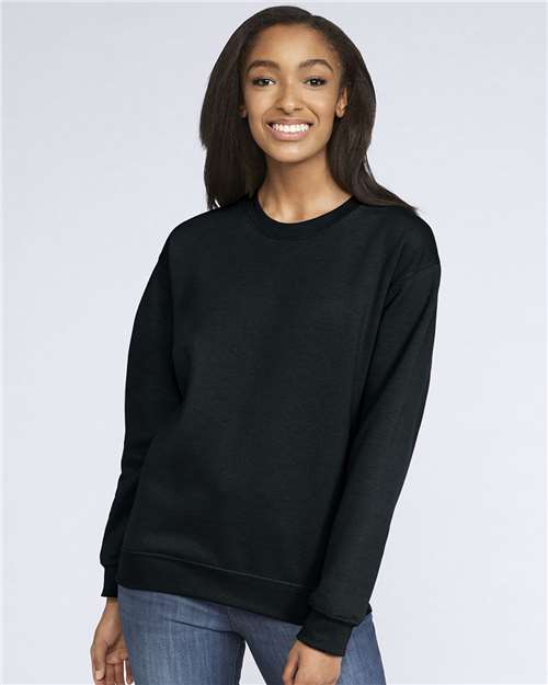 Softstyle® Midweight Crewneck Sweatshirt - Black -   -