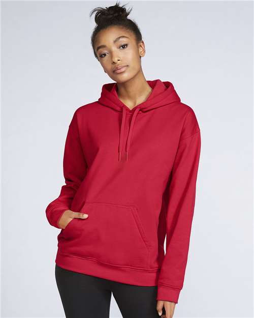 Softstyle® Midweight Hooded Sweatshirt - Red -   -