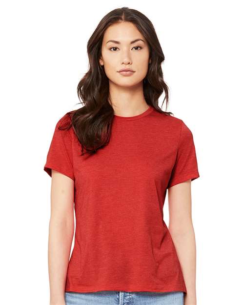 Women’s Relaxed Fit Heather CVC Tee - Heather Red -   -