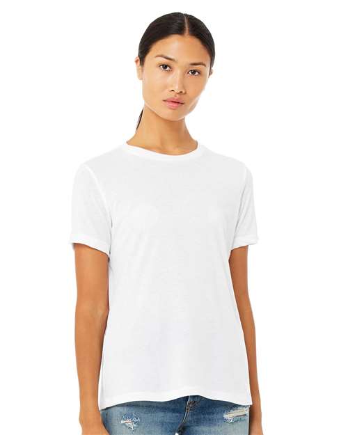 Women’s Relaxed Fit Heather CVC Tee - Solid White Blend -   -